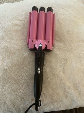 Pink Triple Barrel Waver Hair Styling Iron